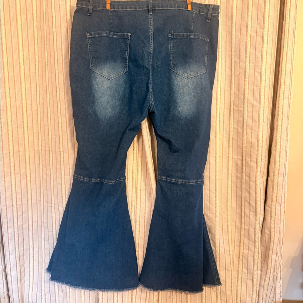 Flared Blue Denim Jeans 4XL SHEIN Hippie Festi - Picture 2 of 4